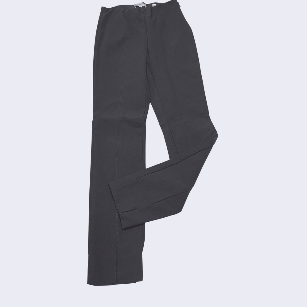 Vince Womens XS Dark Gray High Rise Pintuck Slim Leg Italian Fabric Pants
